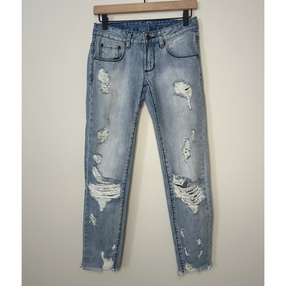 Denim CoLab Denim - Denim Colab Saltwater & Song Distressed Ripped Avoca Skinny Jeans #3A40 SZ 7